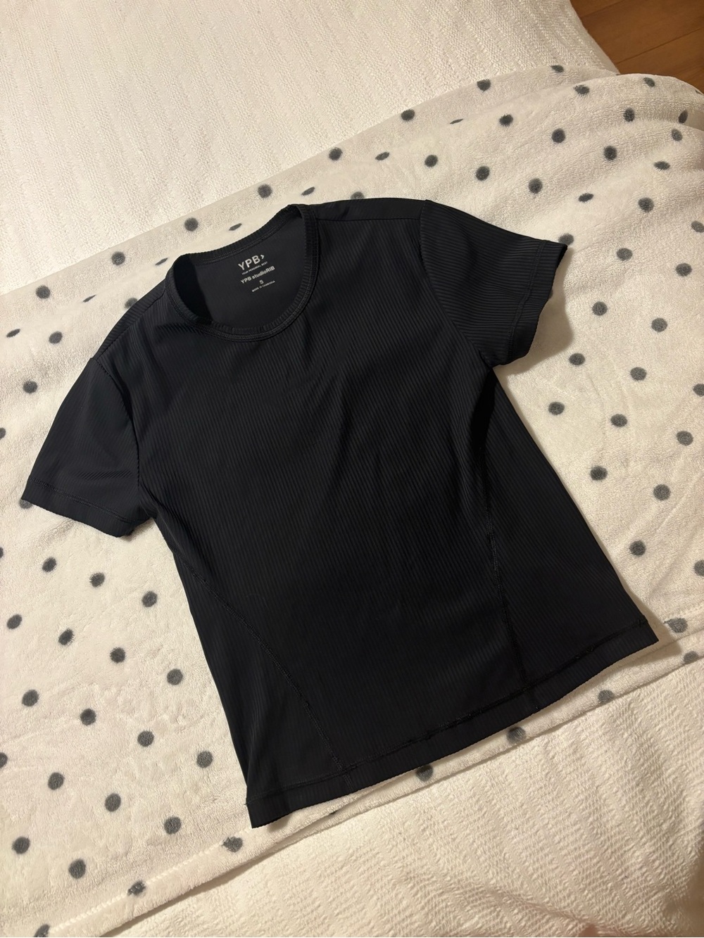 YPB by Abercrombie & Fitch Black Ribbed Short Sleeve Tee